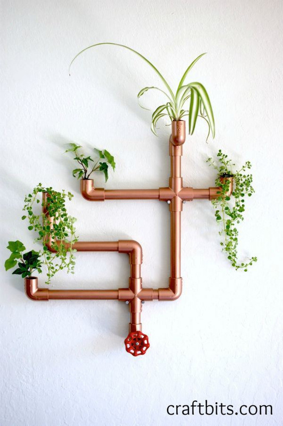 copper wall planter