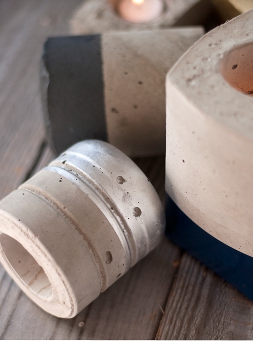 DIY Cement Candleholders