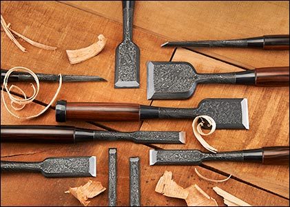 Damascus Steel Hallow Back Chisels