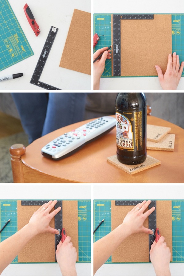 DIY cork coasters - step by step