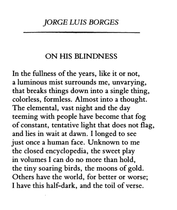 Borges - On His Blindness