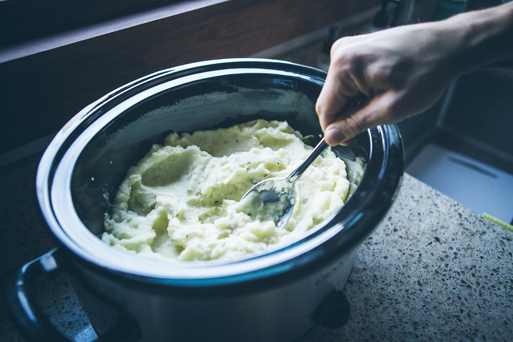 Stirring mashed potatoes