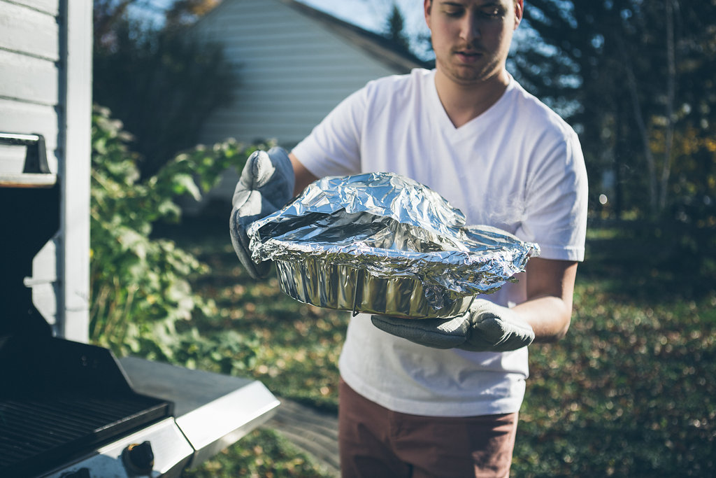 Grilling a turkey