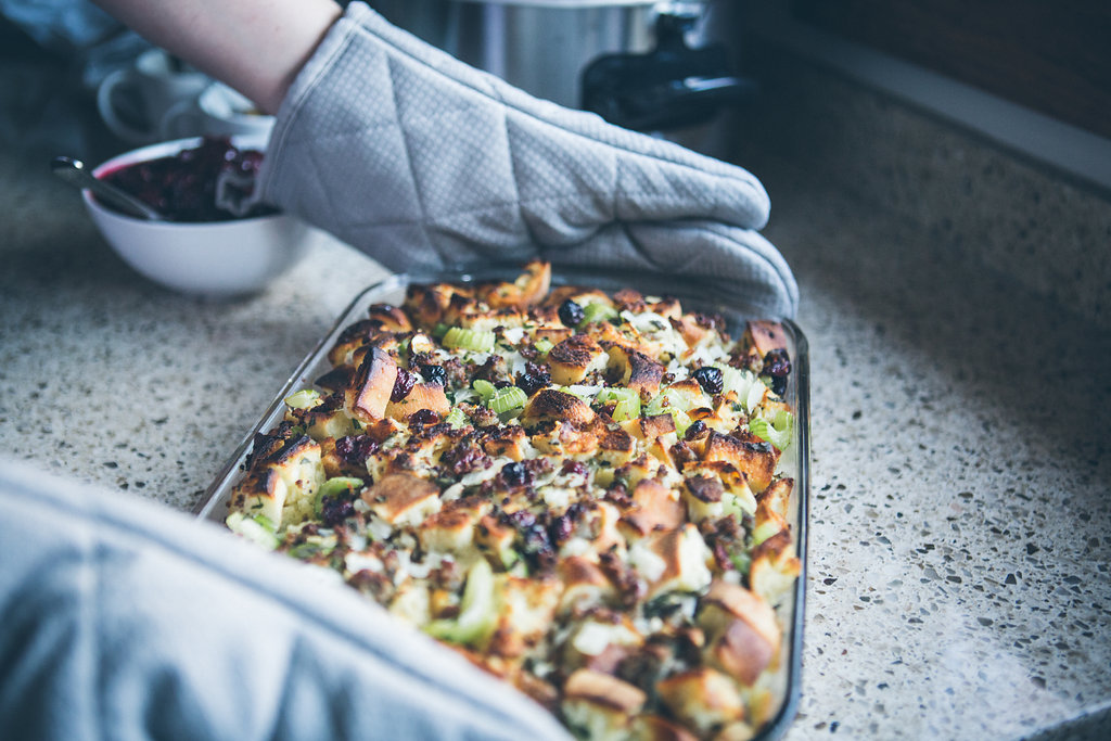 Taking Thanksgiving stuffing out of the oven