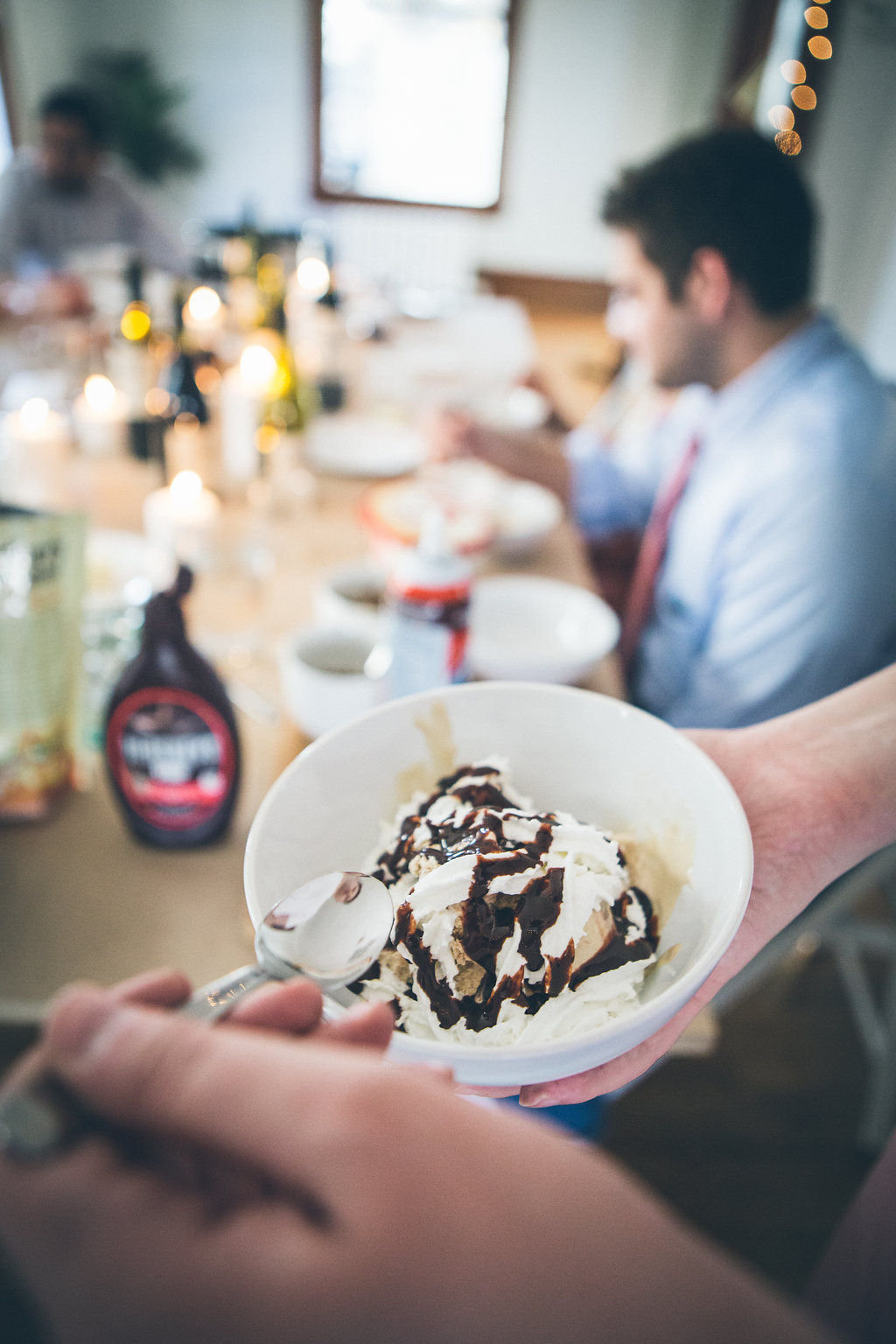 eating a sundae