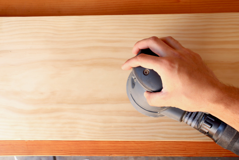 sanding wood using a random orbital sander