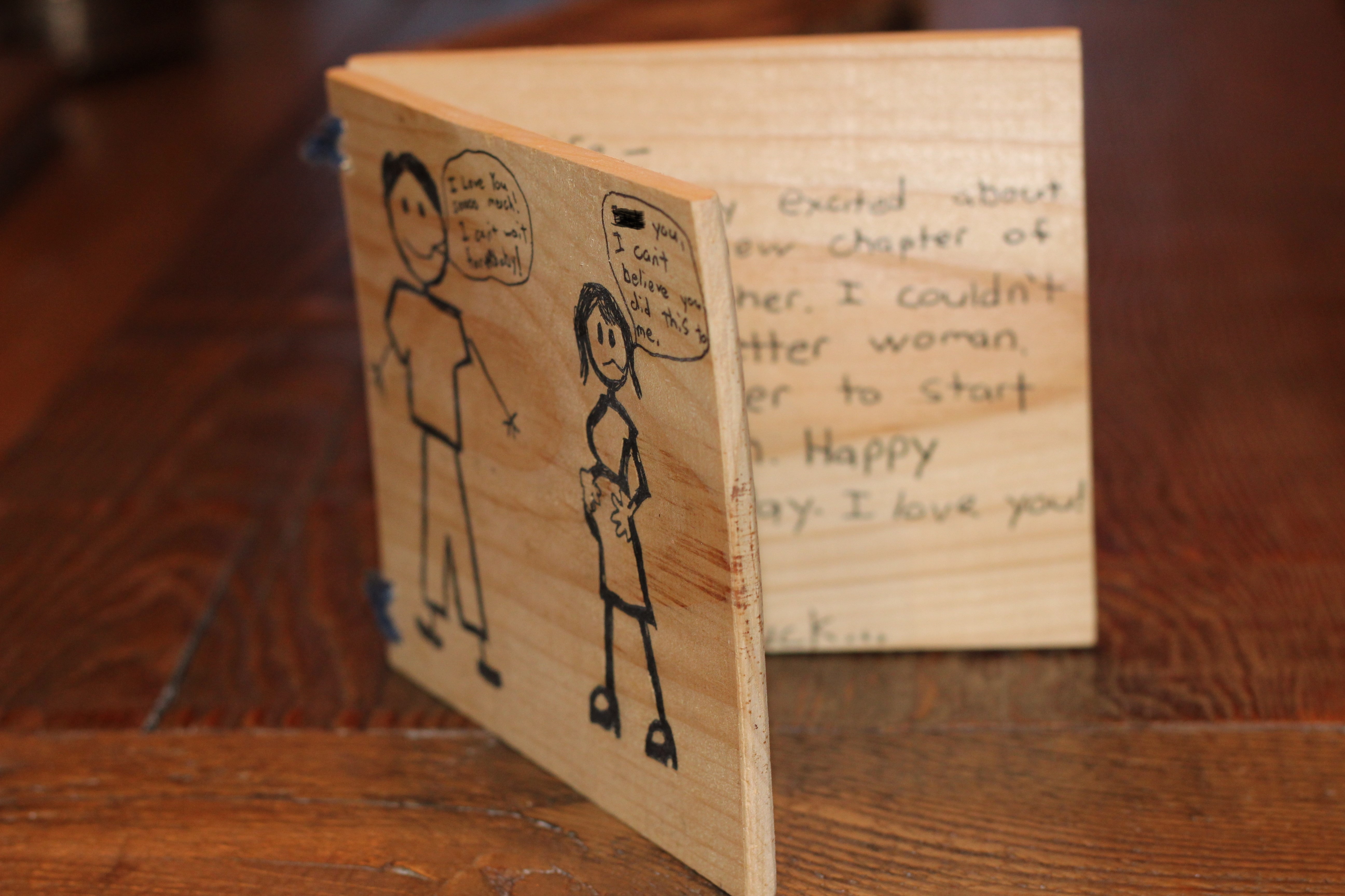 Wooden V-Day Card