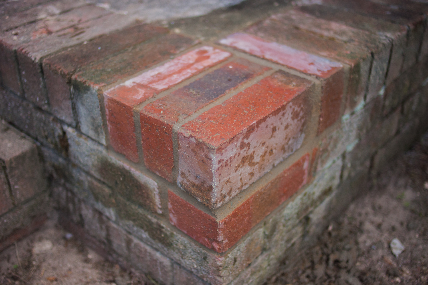 newly repaired brick entryway