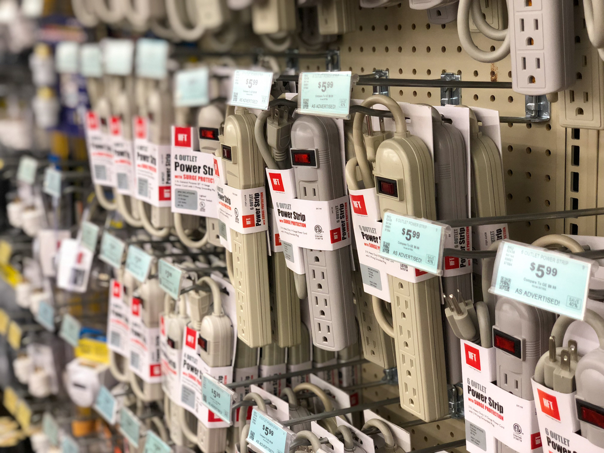 indoor multi-outlet strips at Harbor Freight